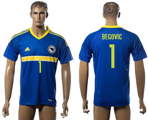Bosnia Herzegovina #1 Begovic Home Soccer Country Jersey - Click Image to Close